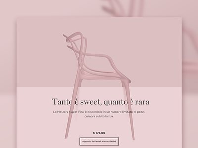 Mohd + Kartell - Landing page (bottom) chair design ecommerce flat furniture kartell landing page launch pink product card shop ui