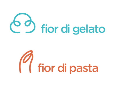 Fior di Gelato/Pasta -2- curly ice cream line logo minimal pasta shop