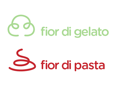 Fior di Gelato/Fior di Pasta -3- Spaghetti time! color ice cream line logo minimal pasta