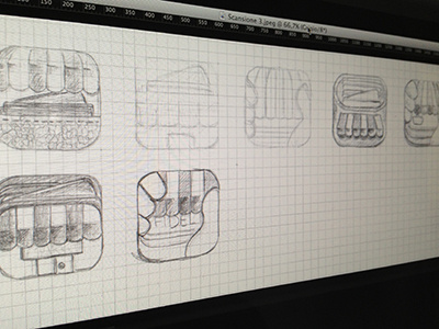 Icon sketch grid icon iphone pencil shop sketch