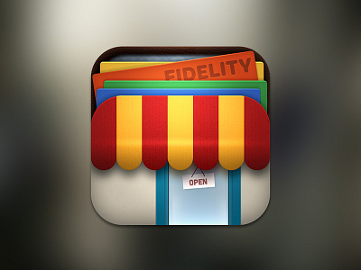 Multifunctional shop app icon fidelity icon ios offer shop texture