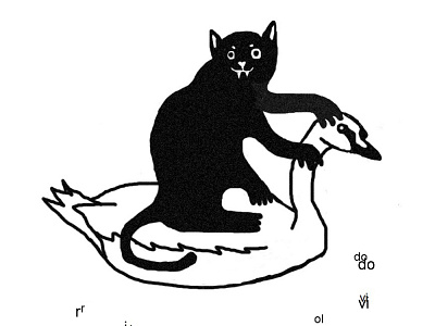 bad cat black cat cat graphic design illustration illustration art swan