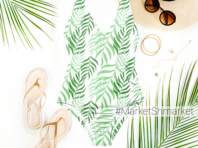 Floral pattern of tropical palm leaves floral pattern illustration palm palm leaves pattern patterns plant summer summer print tropical vector