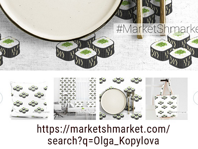 Delicious pattern of maki rolls with cucumber asianfood background decoration fabric food japanese marketshmarket pattern print roll sushi textile wrapping