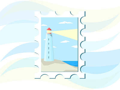 Lighthouse Postcard art card design illustration illustration art illustrator lighthouse postcard vector vector art vector illustration vectorart