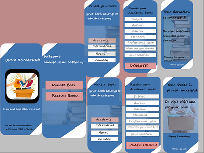 BOOK DONATION adobe adobe xd adobexd app creative design ui ui design uidesign uiux ux