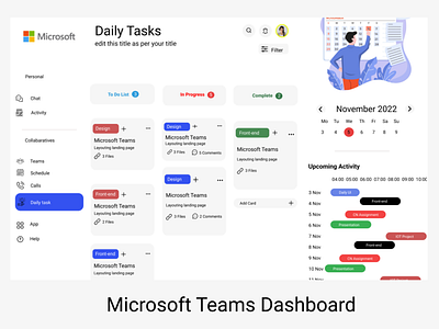 Microsoft Teams Dashboard by Shivani Wakde on Dribbble