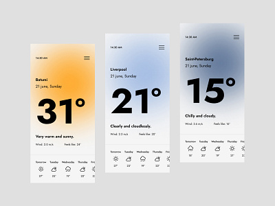 Weather App app concept design flat interface typography ui ux weather app