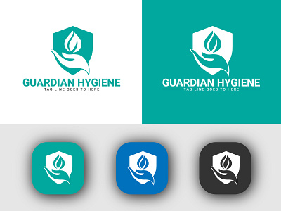 Modern Hygiene, Protection and Careful Logo Design! ai brand identity branding careful corporate corporate design design hand hygiene illustration illustrator leaf logo logo logo design modern protection shield logo simple unique vector