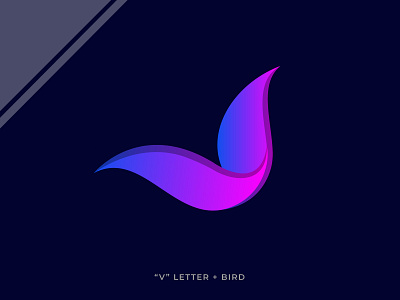 V Letter Abstract Bird Logo Design!