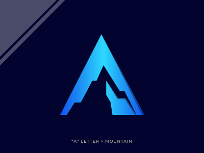 A letter Abstract Mountain Logo Design!