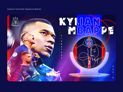 Amazon Fascimile Signature Banner amazon banner branding design football graphic design mbappe product design sport