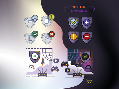 Vector template set for web