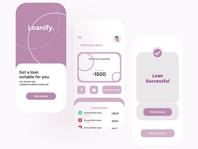 Loanify Loan App illustration ui ux