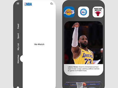 NBA app design illustration ui ux