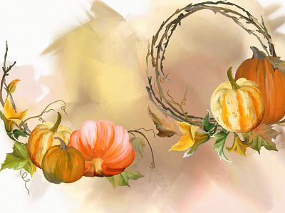 Pumpkin harvest design fall halloween illustration thanksgiving