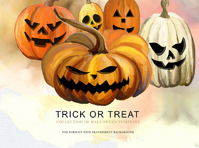 Trick or treat - Halloween pumpkins halloween party happy halloween