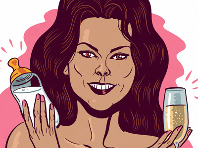 Brooke Burke design drink editorial girl illustration portrait woman