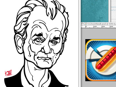 Bill Murray Rebound art comedy drawing entertainment illustration portrait