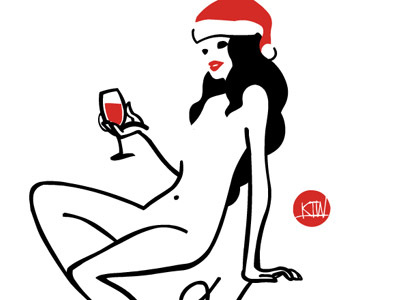 Happy Holidays art christmas drawing girl holidays illustration sexy