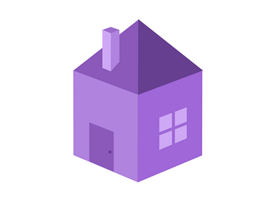 Purple House illustration isometric vector