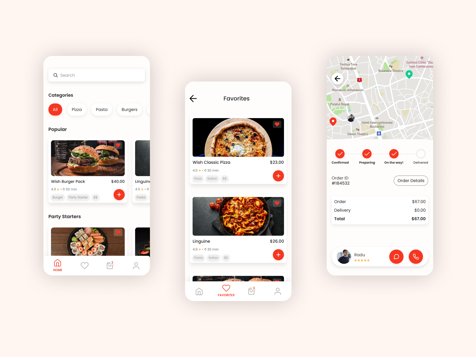 Food Delivery App by Mircea Andrei on Dribbble