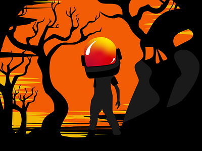 Badlands 09 astronaut cool dystopia dystopian illustration illustrator orange scary sci fi science fiction vector