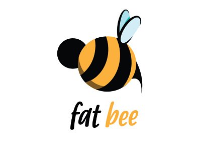 fat bee logo branding design flat icon illustration illustrator logo minimal vector website