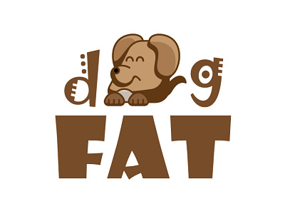 dog fat art branding design flat icon illustration illustrator logo type vector