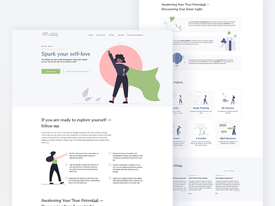 Landing page for a self improvement course