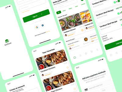 GETFOOD app design branding graphic design mobile design ui ux