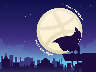 Hello, Dribbble! batman night superhero