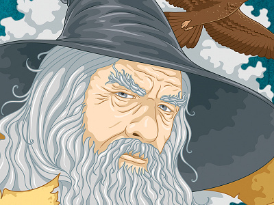A Wizard Is Never Late fantasy gandalf illustration lotr movie quote