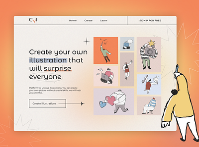 CYI Platform for unique illustrations branding design graphic design illustration logo typography ui ux vector website