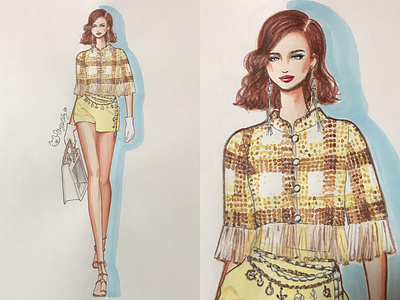 runway illustration art fashion handdraw