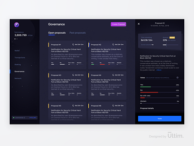 Blockchain Governance Experience Redesign - Lunie.io app bitcoin blockchain crypto crypto wallet cryptocurrency currency data ethereum governance ledger mobile ui ux voting web app