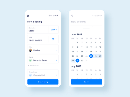 Booking Management App. Create a New Booking by Andrei Ponivesc for ...