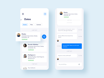 Booking Management App. Dates & Chat