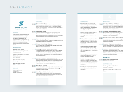 Resume Rebranded branding page layout resume