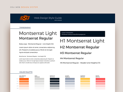 Website Design System color palette design system typography website