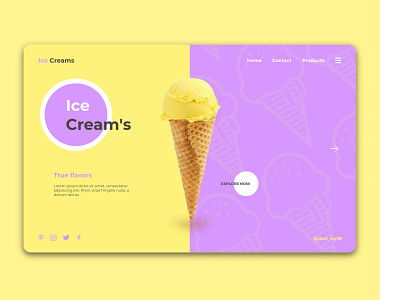 Ice Cream branding design gravit designer illustration ui uidesign uiux ux uxdesign web webdesign