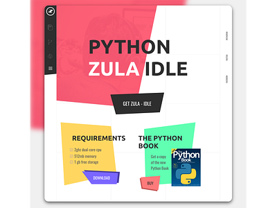 Python Zula Idle design desktop gravit designer landing landing design landing page ui uidesign uiux ux uxdesign web webdesign