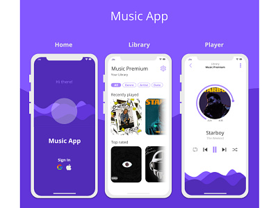 Music App Concept design gravit designer mobile mobile app mobile app design mobile ui music music app music player responsive responsive design responsive website design ui uiux ux uxdesign vector