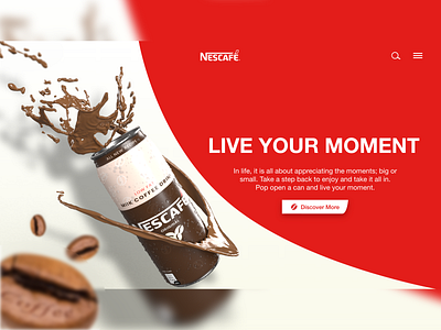 Nescafè Website Redesign 3d adobedimension adobexd branding coffee design website website design