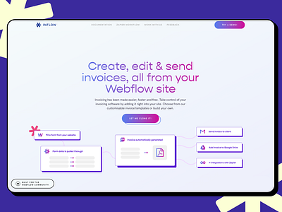 Website Landing Page | Invoicing SAAS adobexd branding design illustration saas software ui ux webdesign webflow website website design