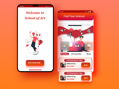 School of Art | Mobile View application design graphic design illustration interface ios learning mobile mobile app responsive ui ux