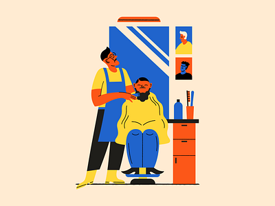Beauty salon. Barber barber hairdresser hairdressing illustration vector