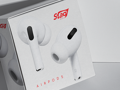 Staq extra airpod package branding design graphic design illustration logo typography ui vector