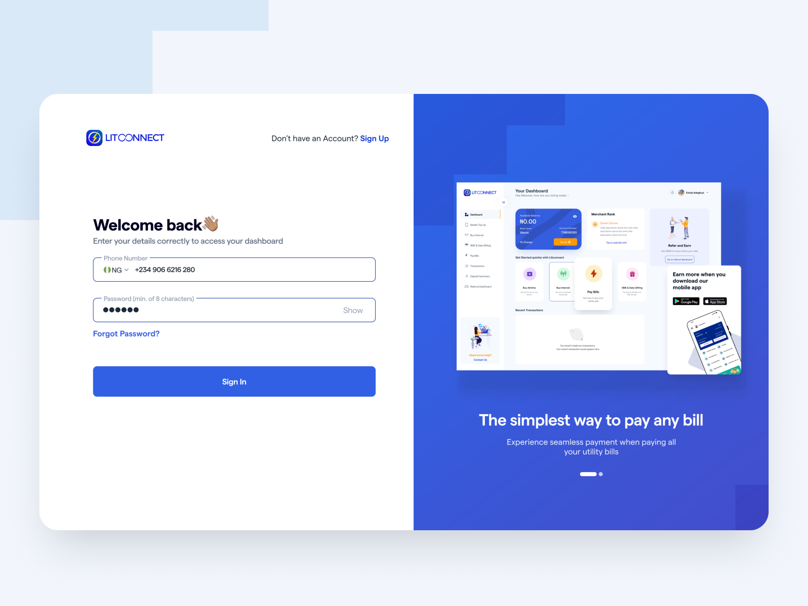 Liconnect Login Page by Mayor.fig on Dribbble