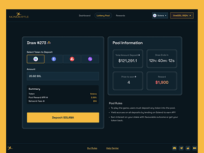 Lottery Pool (Monkiswap) blockchain crypto defi design web3